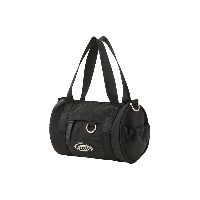 Emis Nylon Cylinder Bag, Crossbody Handbag, Shoulder Bag Unisex Black-1