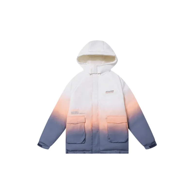 BEASTER Down Jacket Winter Unisex White Gray Pink Purple Gradient-1