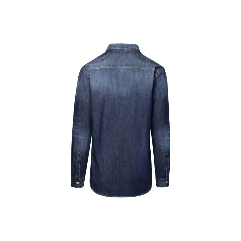 Dsquared2 Long Sleeved Faded Denim Shirt-1