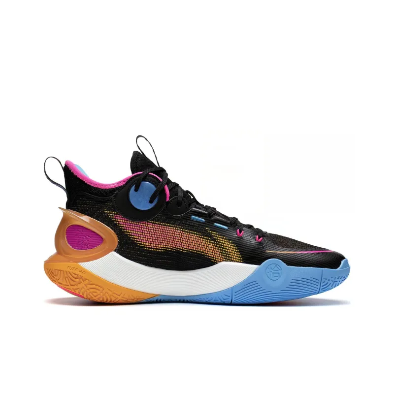 LiNing SONIC 10 Ultra Durable Breathable Mid Top Basketball Shoes Men's Black Blue Brown-1