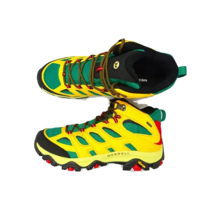MERRELL MOAB 3 Abrasion Resistant Breathable High Top Outdoor Shoes Men's Yellow Green-2