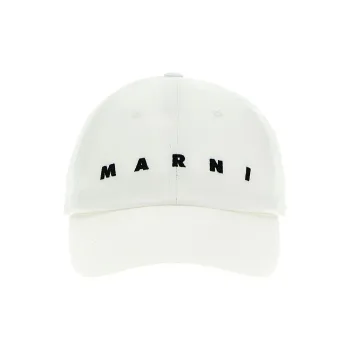 MARNI Logo Embroidered Curved Peak Baseball Cap