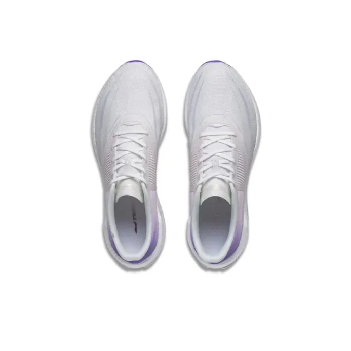 LiNing Super Light 20 Cushioned Slip Resistant Abrasion Resistant Low Top Sprint Running Shoes Women's White Purple-2