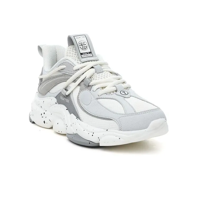 Erke Tien Wu Anti Slip Wear Resistant Low Top Casual Shoes Women's Ivory White-3