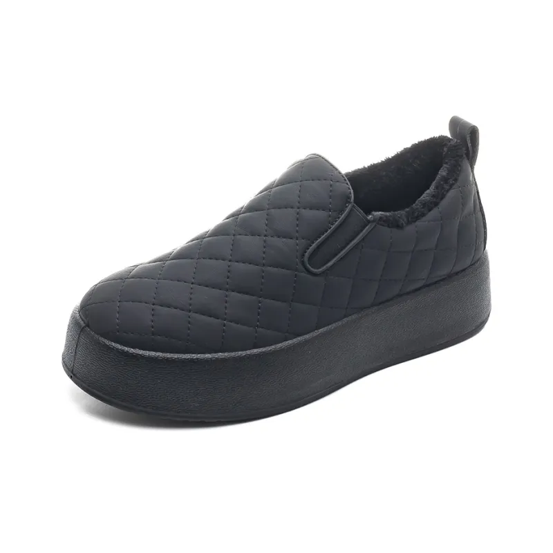 Warrior Warrior Height Increasing Warmth Low Top Casual Shoes Women's Black-0