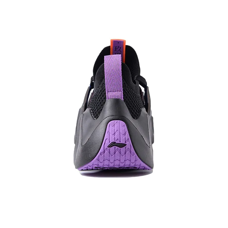 LiNing Running Shoes Men Low Top Black/Purple-4