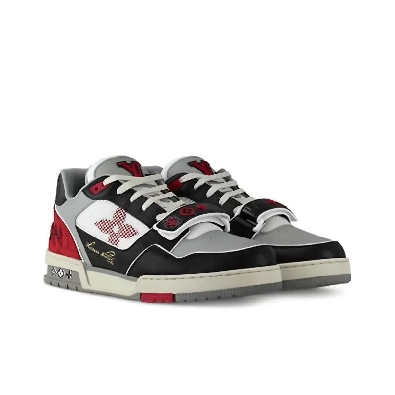 LOUIS VUITTON Lolv Trainer Strap On Black Grey Red-2