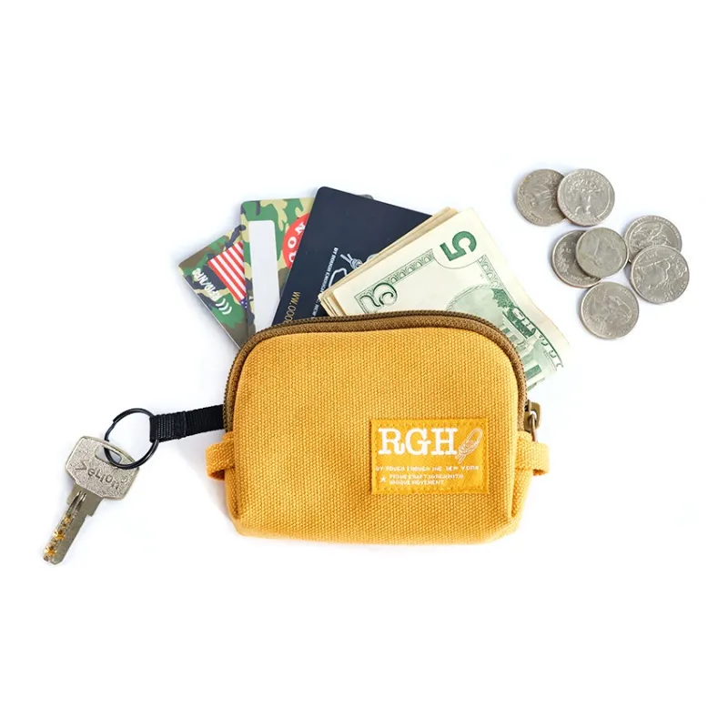 Rough Enough Canvas Canvas Bag Card Holder Coin Purse Regular Unisex Saffron-2