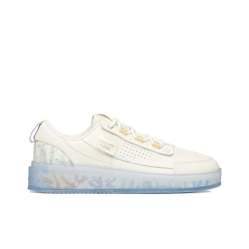 Anta Life Collection Jelly Shoe 'Stash' Anti Slip Wear Resistant Low Top Skateboard Shoes Women's White Purple-1