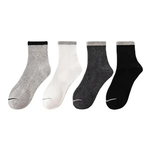 Flowers In Water Mid-Calf Socks Men's 4 Pack