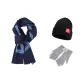 Blue Scarf+Light Gray Glove+Hats & Caps
