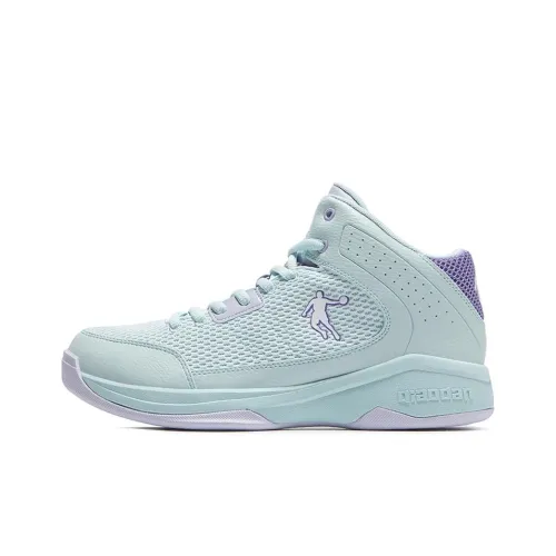 QIAODAN Cushioned Slip Resistant Coverage jacket Top Basketball Shoes Men's Blue Purple