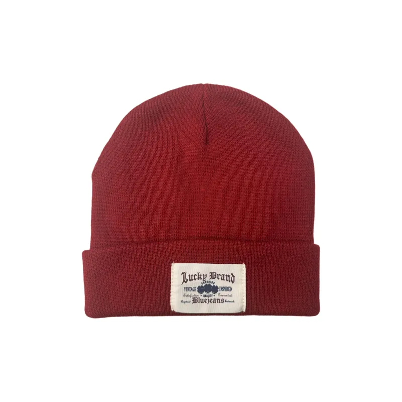 LUCKY BRAND Acrylic Vintage Fabric Label Beanies Unisex-4