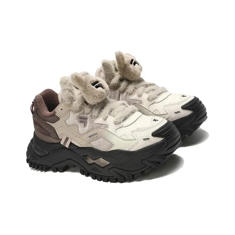 FILA FUSION Bianco Platform Sneakers 'White Beige Brown' Women's-3