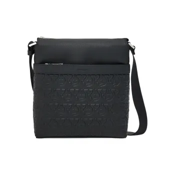 FERRAGAMO GANCINI Calfskin Shoulder Bag, Crossbody Bag Men's Black
