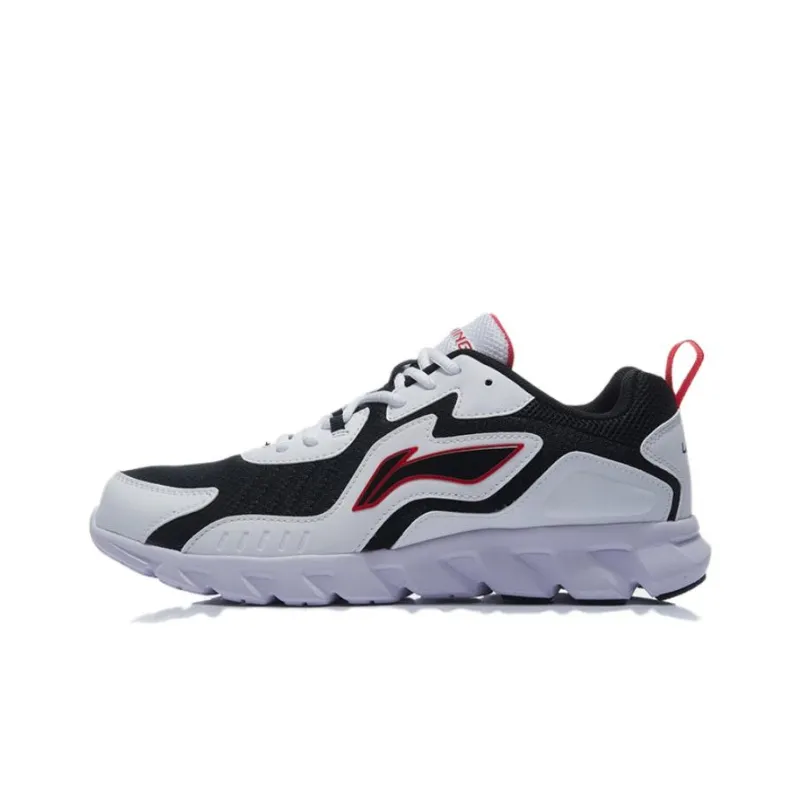 LiNing Slip Resistant Low Top Casual Running Shoes Men's White Black-0