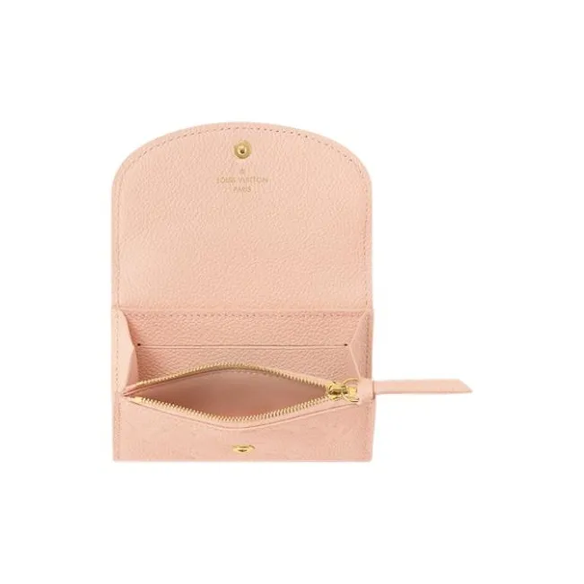 LOUIS VUITTON Cow Leather Wallet Women's Shamal Pink Red-4