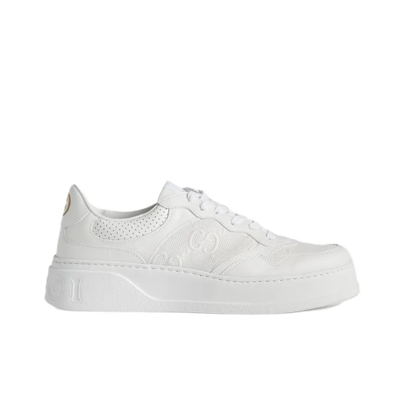 GUCCI Gg Embossed White Leather-1