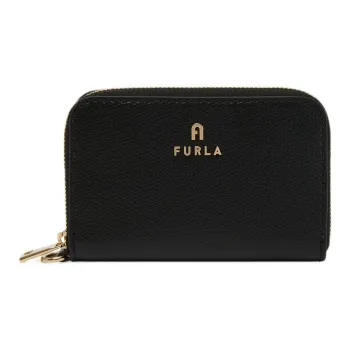 Furla Textured Leather Wallet Small Size Women's Black