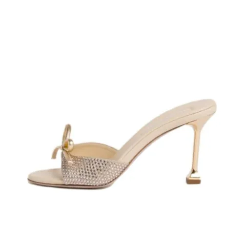 MIU MIU Slide Slippers Women's Beige