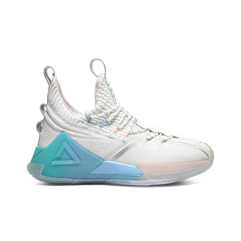 PEAK Tai Ji2.0 Tiger Whale Cushioning Anti Slip And Wear Resistant Low Top Basketball Shoes Men's White Blue-1