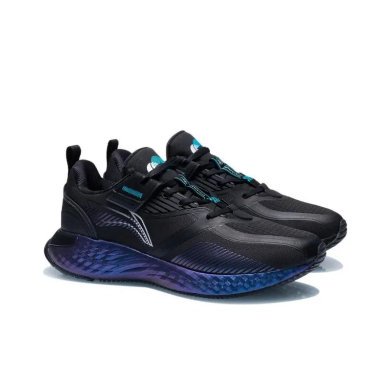 LiNing Cloud Shield Wear Resistant Low Top Running Shoes Men's Black Purple-3