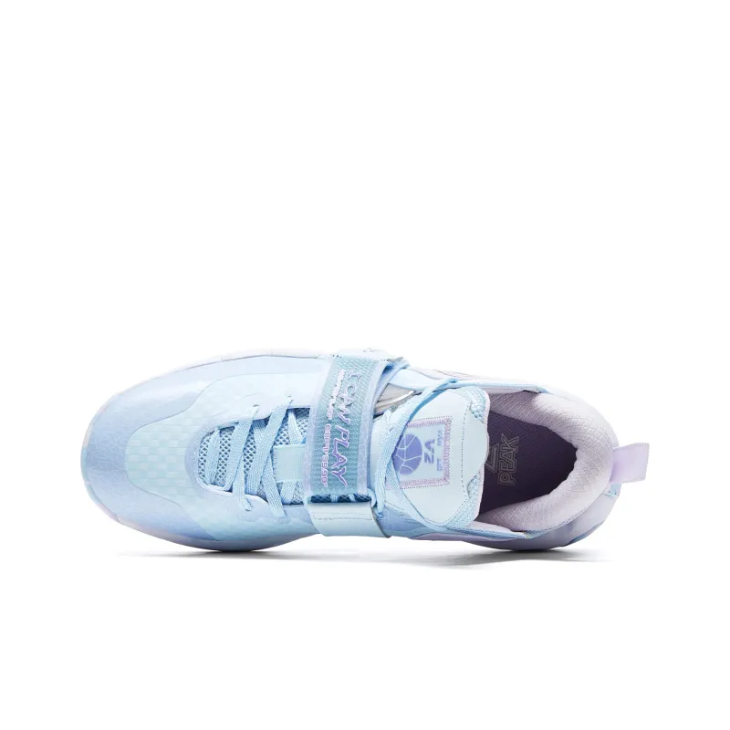 PEAK Rockman 1.0 V2 Sea Salt Ice Cream Color Scheme Cushioning Rebound Low Top Basketball Shoes Men's Fine Blue-3