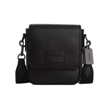 COACH Calfskin Messenger Bag, Shoulder Bag, Crossbody Bag Mini Unisex Black