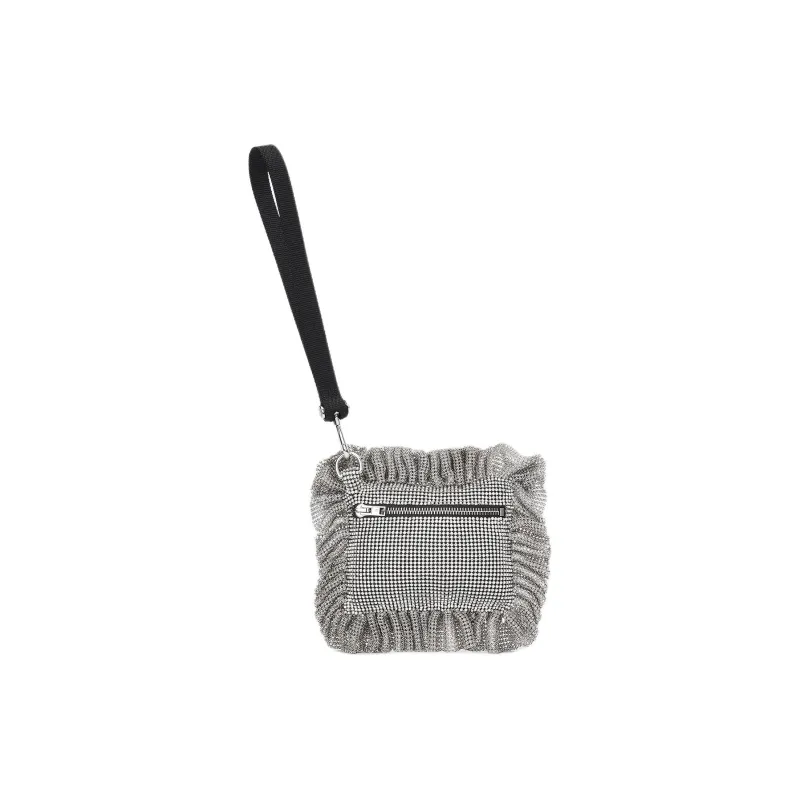 Alexander Wang Crystal Glass Pinyulong Wrist Bag Women's Silver-1