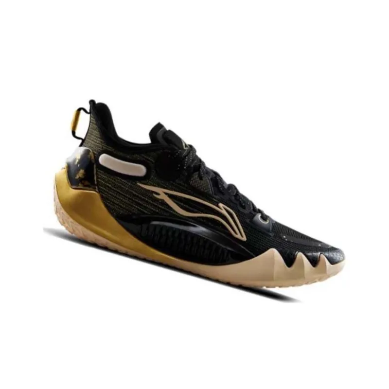 LiNing JB1 Jimmy Butler 1 Luminous Black Gold Slip Resistant Low Top Basketball Shoes Men's-2