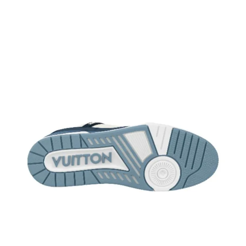 LOUIS VUITTON Lv Trainer Sneakers 'Blue Beige'-4