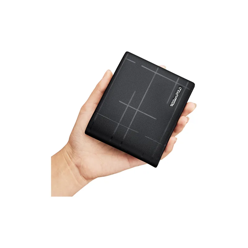WilliamPOLO Automatic Buckle Wallet Box For Business Casual Cow Leather Leather Belts Men's Black 3.5cm Width-3