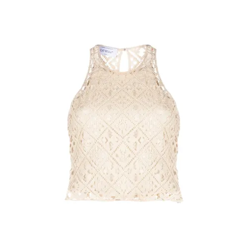 OFF-WHITE Crochet-knit Cropped Tank Ntop