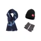 Blue Scarf+Dark Gray Glove+Hats & Caps