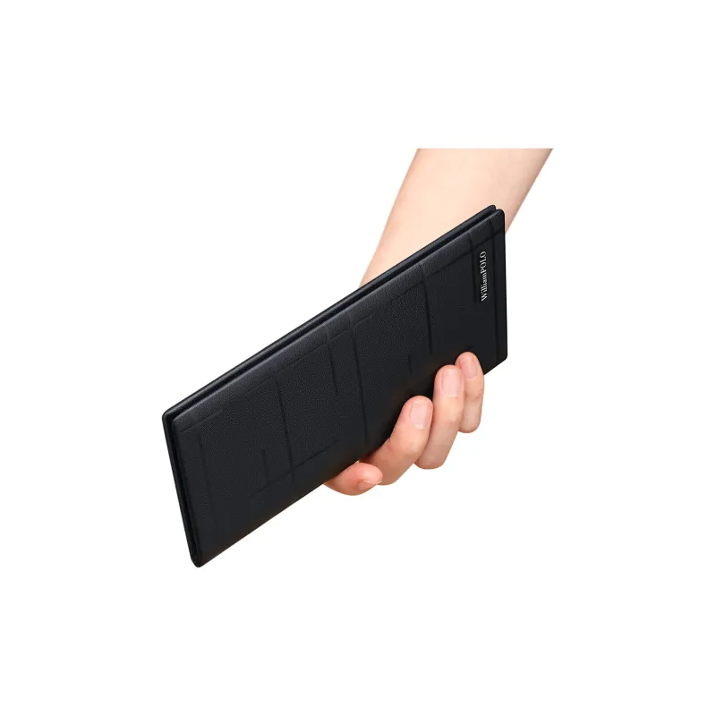 WilliamPOLO Automatic Buckle Wallet Box For Business Casual Cow Leather Leather Belts Men's Black 3.5cm Width-11