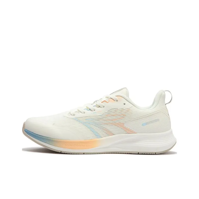 361° Cushioning Low Top Sprint Running Shoes Women's White Blue Yellow-0