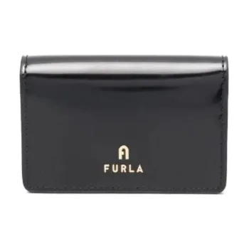 Furla Calfskin Wallet Women's Obsidian Black Color