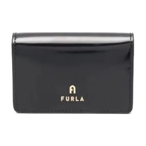 Furla Calfskin Wallet Women's Obsidian Black Color