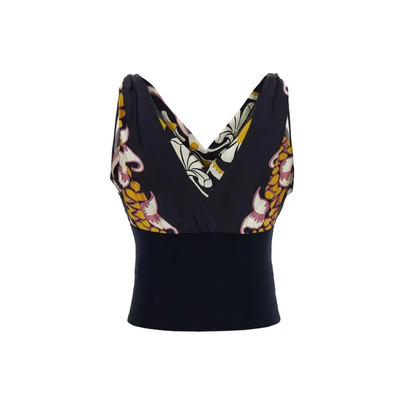 TORY BURCH Graphic Printed V Neck Top-1