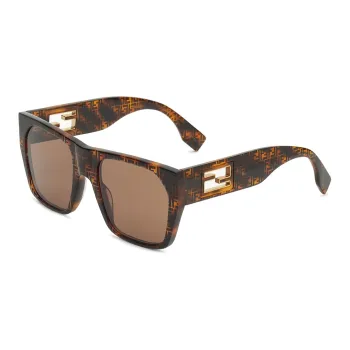 FENDI Irregular Shape Acid Fiber, Plastic, Metal Women's Tortoiseshell