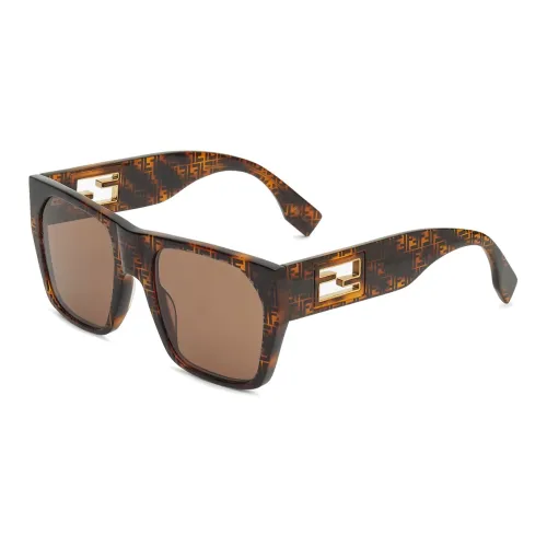 FENDI Irregular Shape Acid Fiber, Plastic, Metal Women's Tortoiseshell