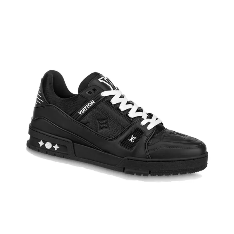 LOUIS VUITTON Trainer Black Embossed Monogram-1