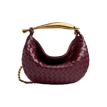 Bottega Veneta SARDINE Lambskin Tote Bag Shopping Bag Handbag Shoulder Bag Crossbody Bag Small Size Women's Barolo Red