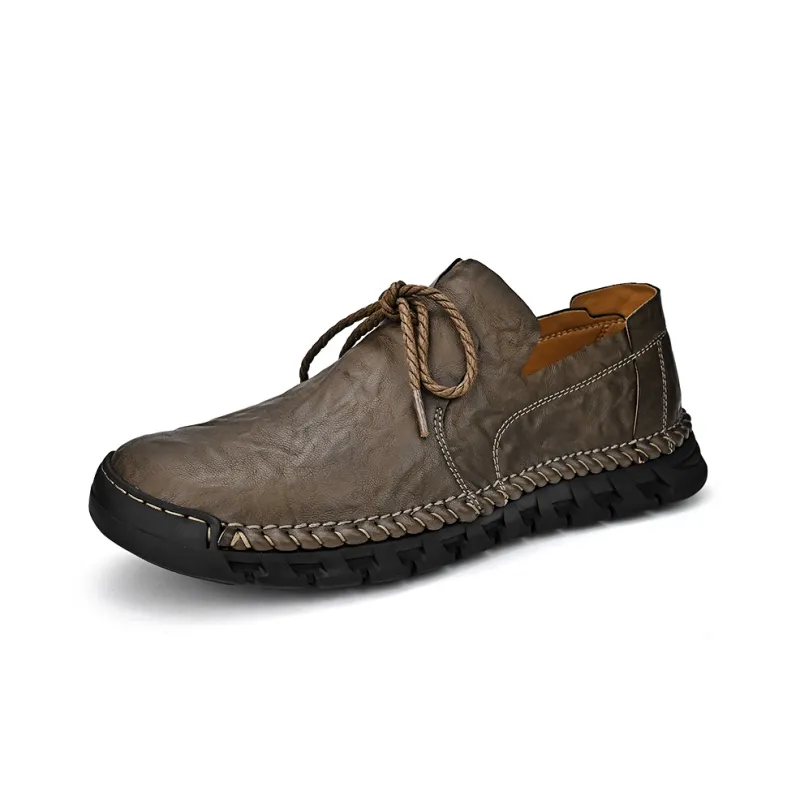 Laoks Men's Casual Shoes Men Low Top Black/Brown-4