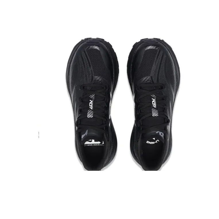 LiNing Cushioning Wear Resistant Low Top Casual Running Shoes Men's Black-4