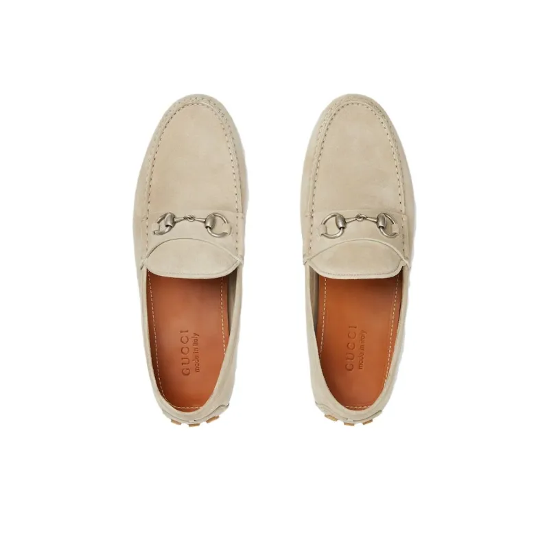 GUCCI Horsebit-detail Suede Loafers-2