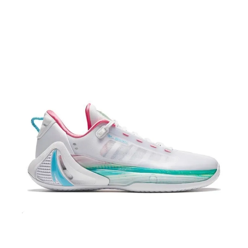 ANTA GH4 Basketball Shoes Men Low Top White/Blue/Red-1