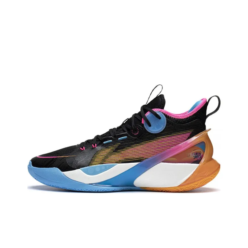 LiNing SONIC 10 Ultra Durable Breathable Mid Top Basketball Shoes Men's Black Blue Brown-0