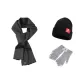 Dark Gray Scarf+Light Gray Glove+Hats & Caps