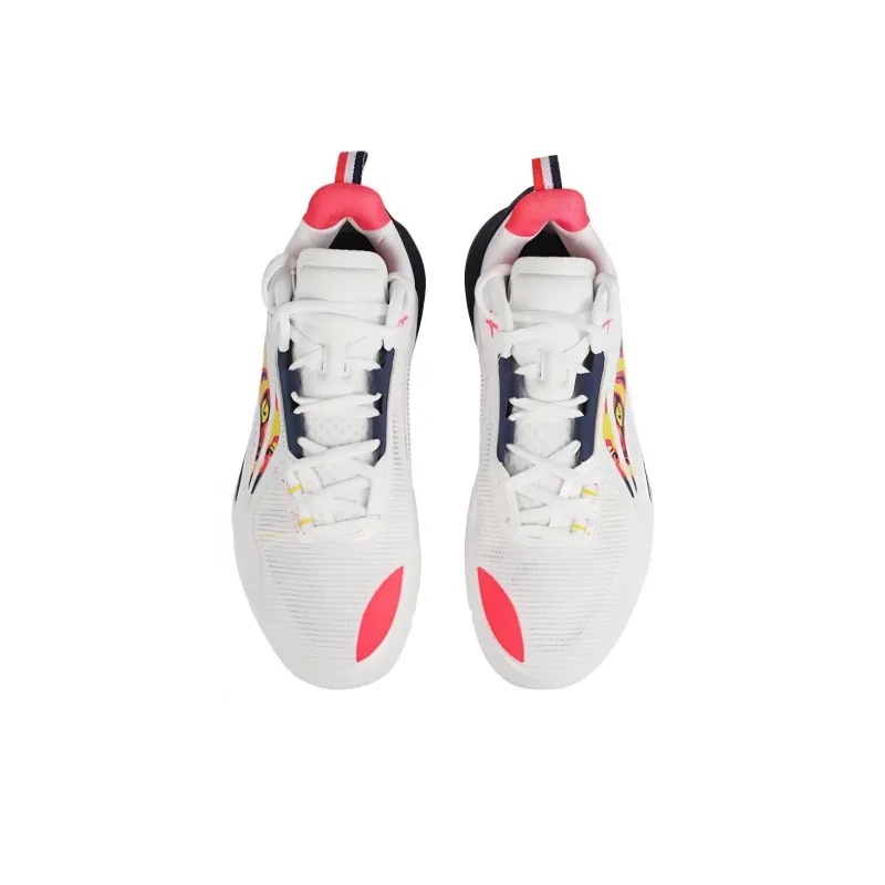 LiNing Speed 10 Cushioning, Slip Resistant, Abrasion Resistant, Breathable Low Top Basketball Shoes Men's White-3